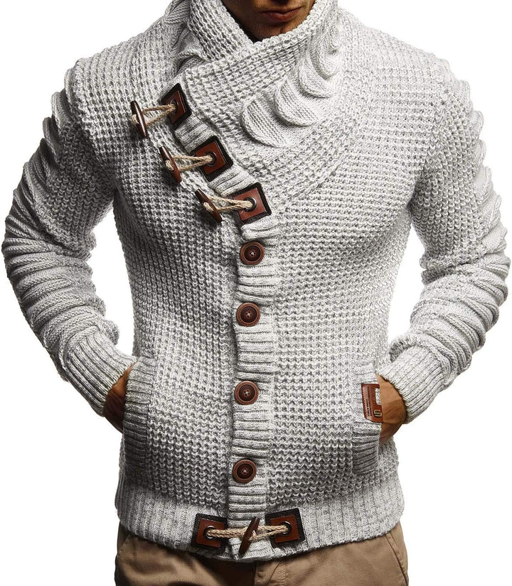 Leif Nelson Herren Strickjacke mit Knöpfen in Regular Fit, Männer Cardigan in Langarm Design, ideal