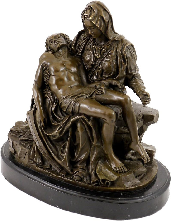 Kunst &amp; Ambiente - Römische Bronzefigur - Pietà (1499) - signiert - Michelangelo Skulptur - Echte Br
