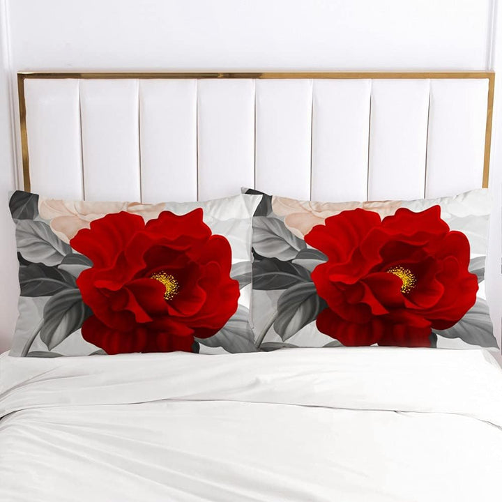 Luowei Bettwäsche 135x200cm Grau Rosen Blumen Floral Bettwäsche-Set für Einzelbett Weiche Microfaser