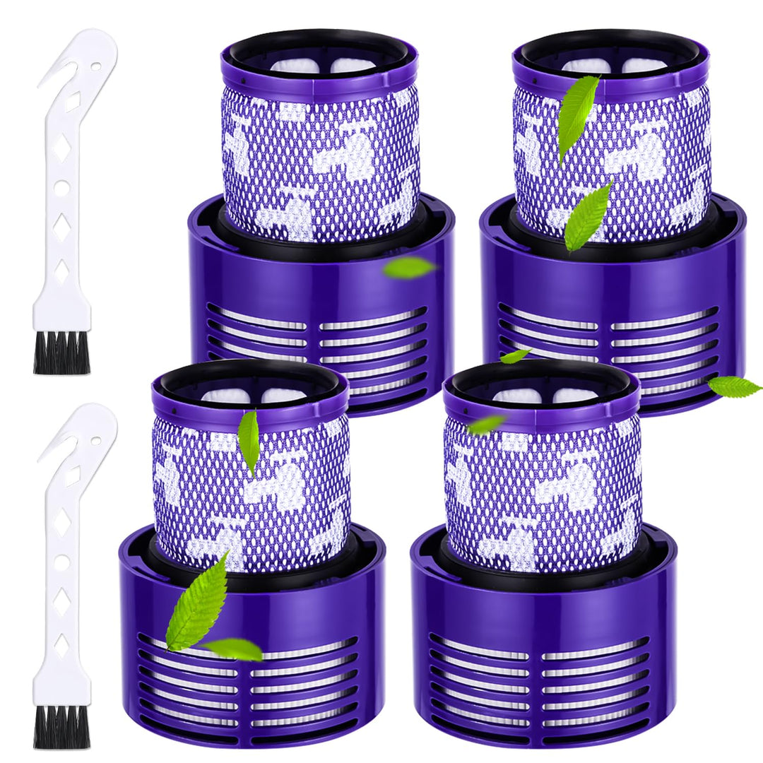 4 Stück Filter for Dyson V10 SV12, Waschbarer Ersatz Filter für Dyson Staubsauger V10 SV12 mit 2 Rei