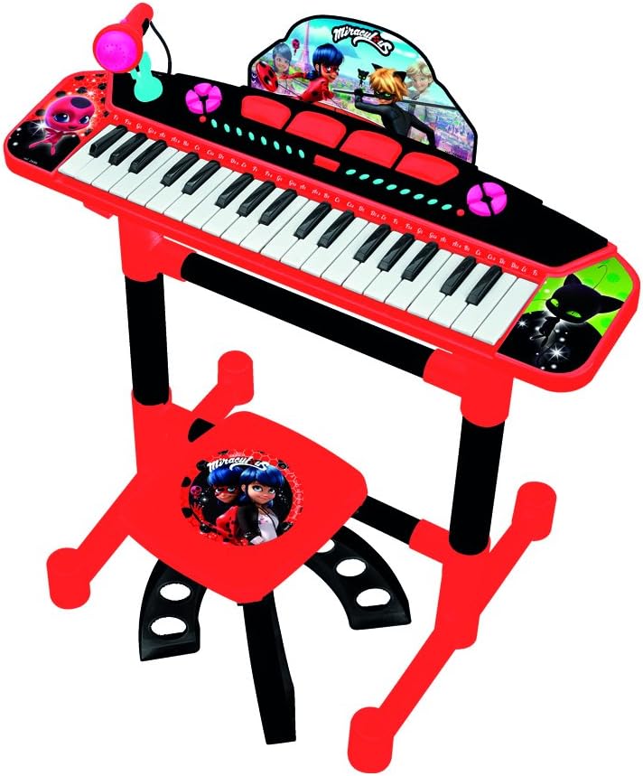 Reig 2686 Miraculous: Tales of Ladybug & Cat Noir Keyboard auf Ständer mit Stuhl