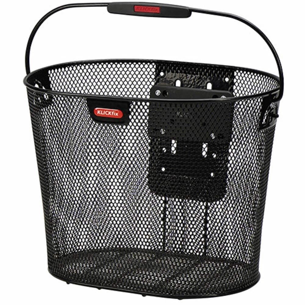 KLICKfix Farradtasche Oval Plus Korb Lenkerkorb, Schwarz, 25 x 36 x 27 cm