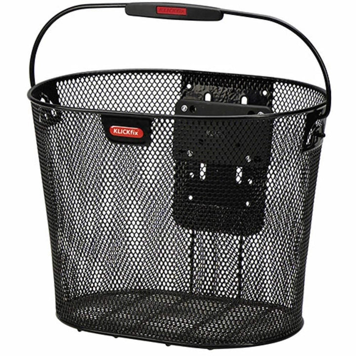 KLICKfix Farradtasche Oval Plus Korb Lenkerkorb, Schwarz, 25 x 36 x 27 cm