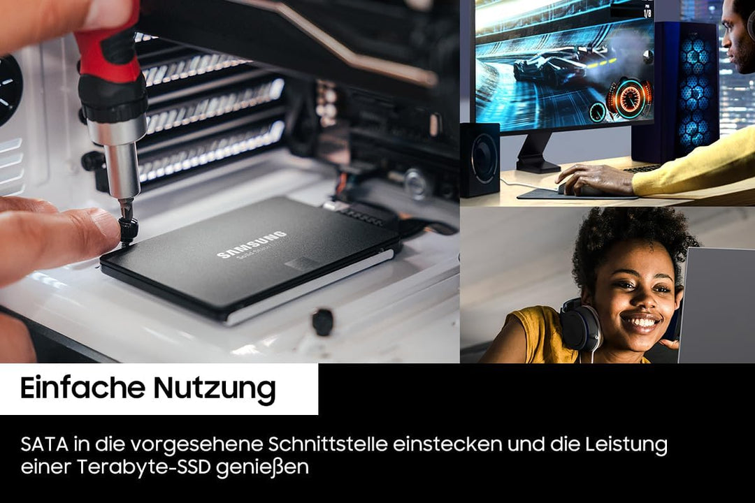 Samsung 870 EVO SATA III 2,5 Zoll SSD, 2 TB, 560 MB/s Lesen, 530 MB/s Schreiben, Interne SSD, Festpl
