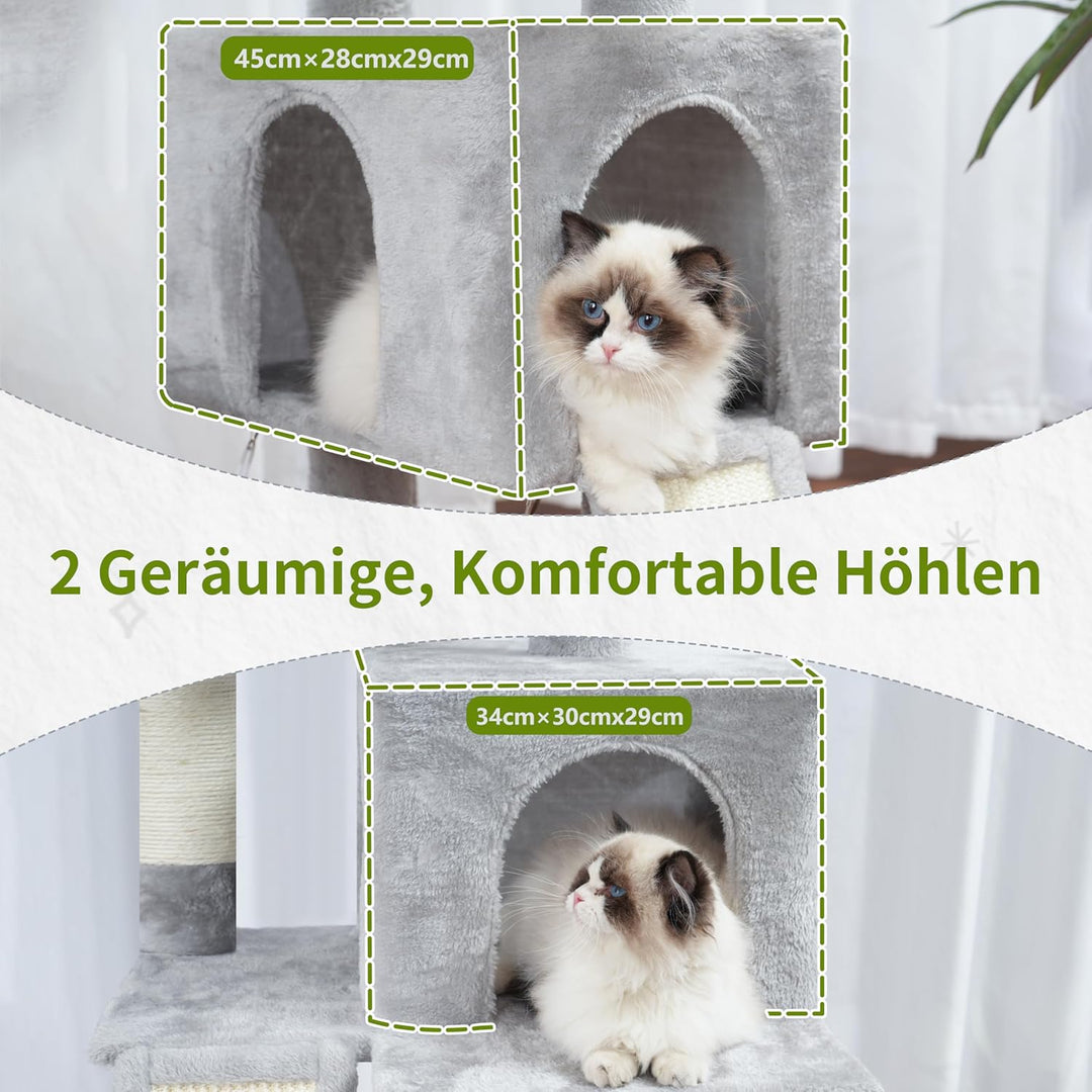 Gitelsnour Kratzbaum, Katzenbaum für Innenbereich, 180cm Katzenkratzbaum mit grosse ausgewachsene Ka