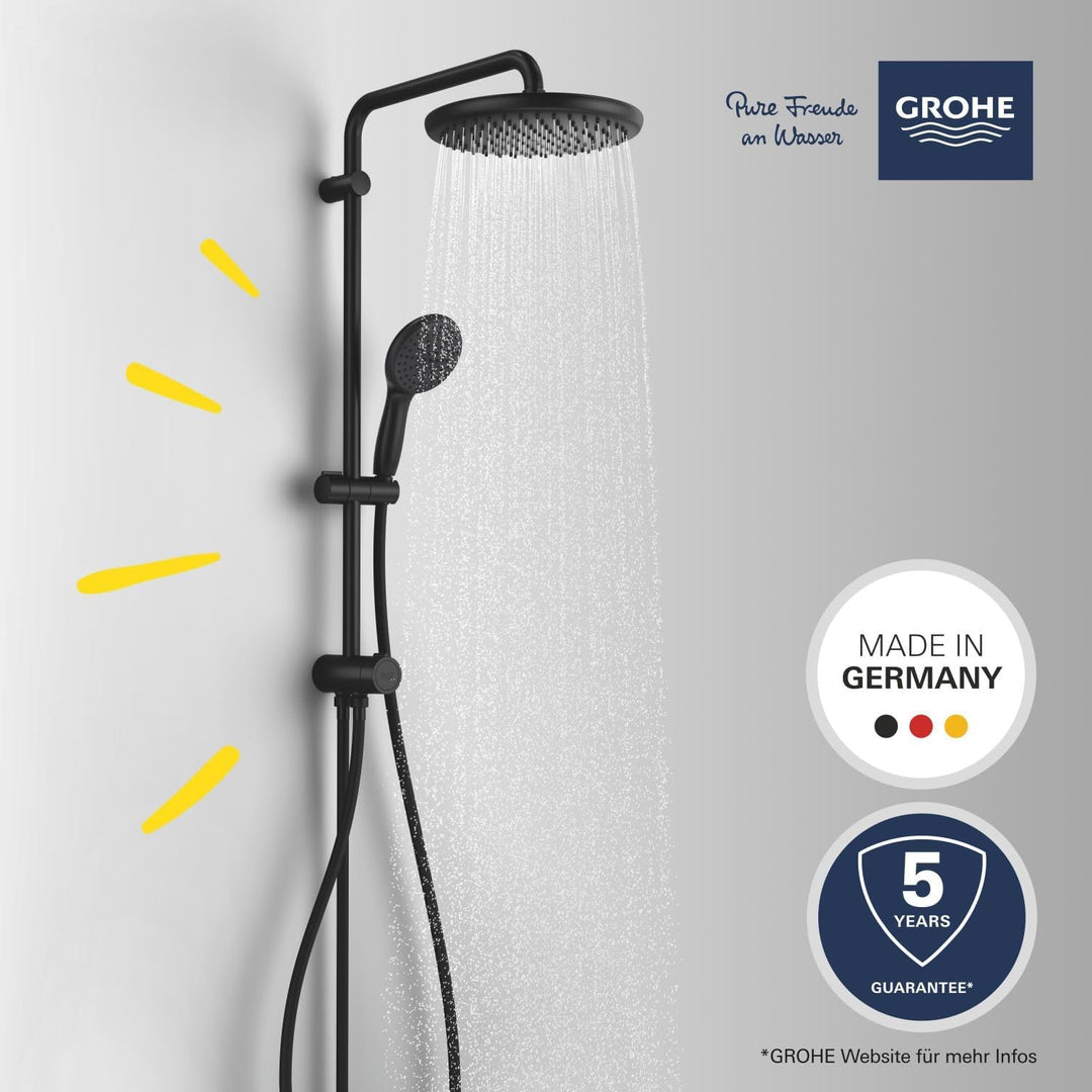 GROHE Vitalio 250, Duschset ohne Armatur, wassersparend, 8l pro Min (Regendusche für vorhandene Dusc