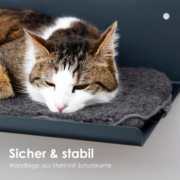 LucyBalu® Wandliege für Katzen | Katzenbett für die Wand | Katzen Wand Liegeplatz | Katzen Wandbett