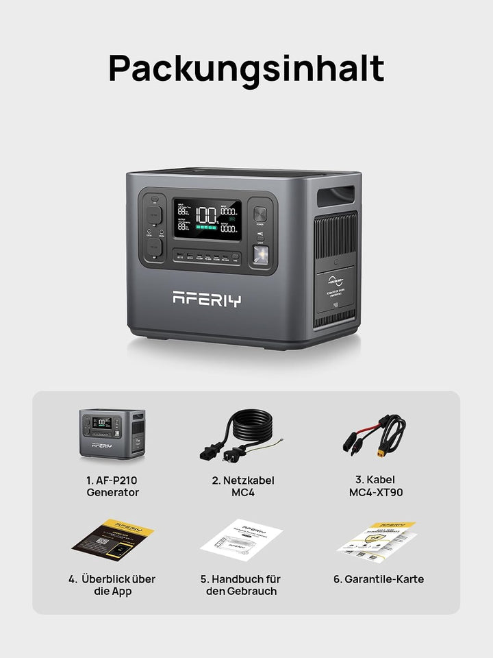 AFERIY 2400W2048Wh Tragbare Powerstation, 1,5Std Schnellladung, für camping | Solargenerator , 13 Au