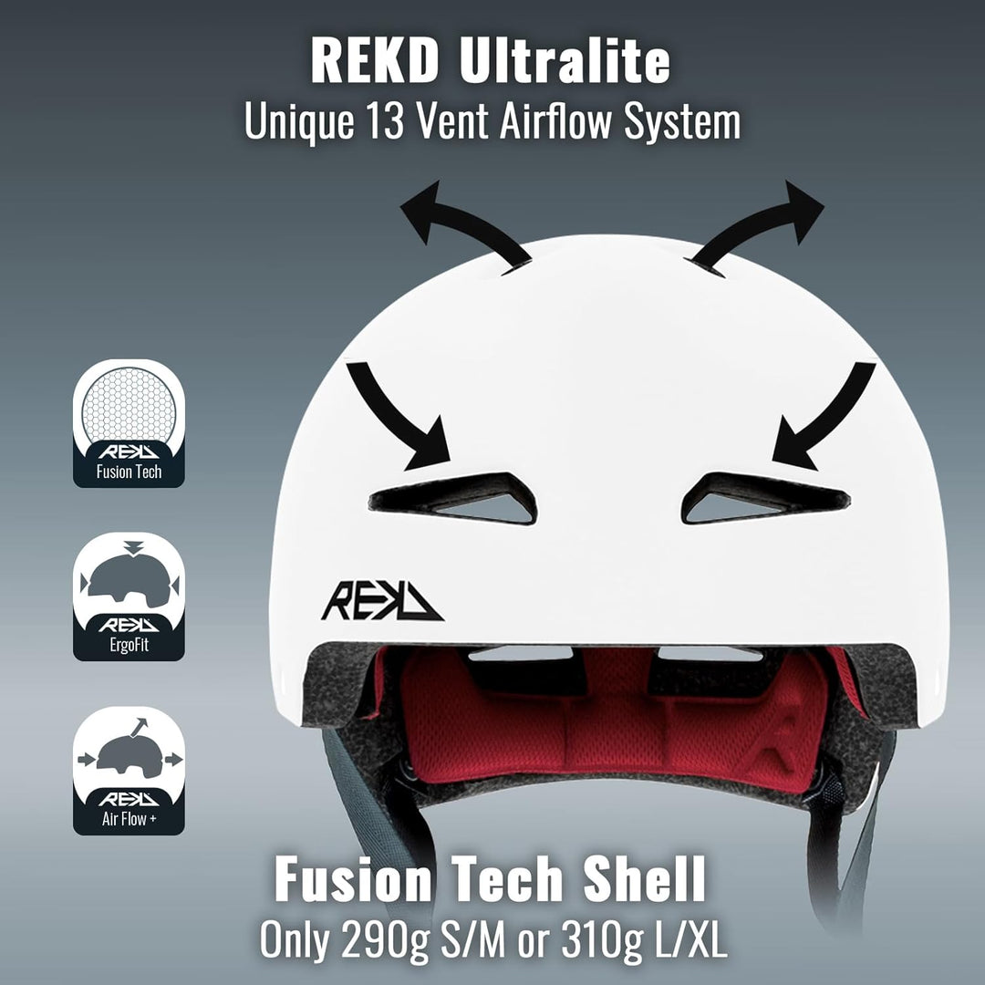 REKD Ultralite In-Mold Helmet Skateboardhelm, Unisex, Erwachsene L / XL (57-59 cm) Weiss, L / XL (57