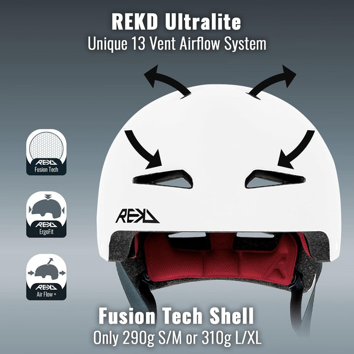 REKD Ultralite In-Mold Helmet Skateboardhelm, Unisex, Erwachsene S / M (53-56 cm) Weiss, S / M (53-5