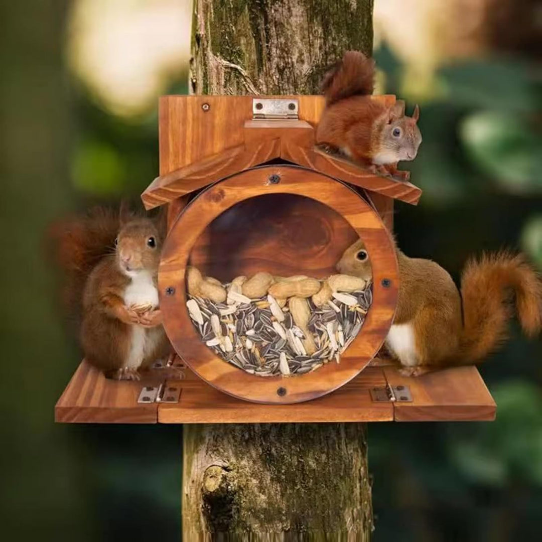 Eichhörnchen-Futterhäuser aus Holz für den Aussenbereich - Eichhörnchen Futterbox Mit Belüftungslöch