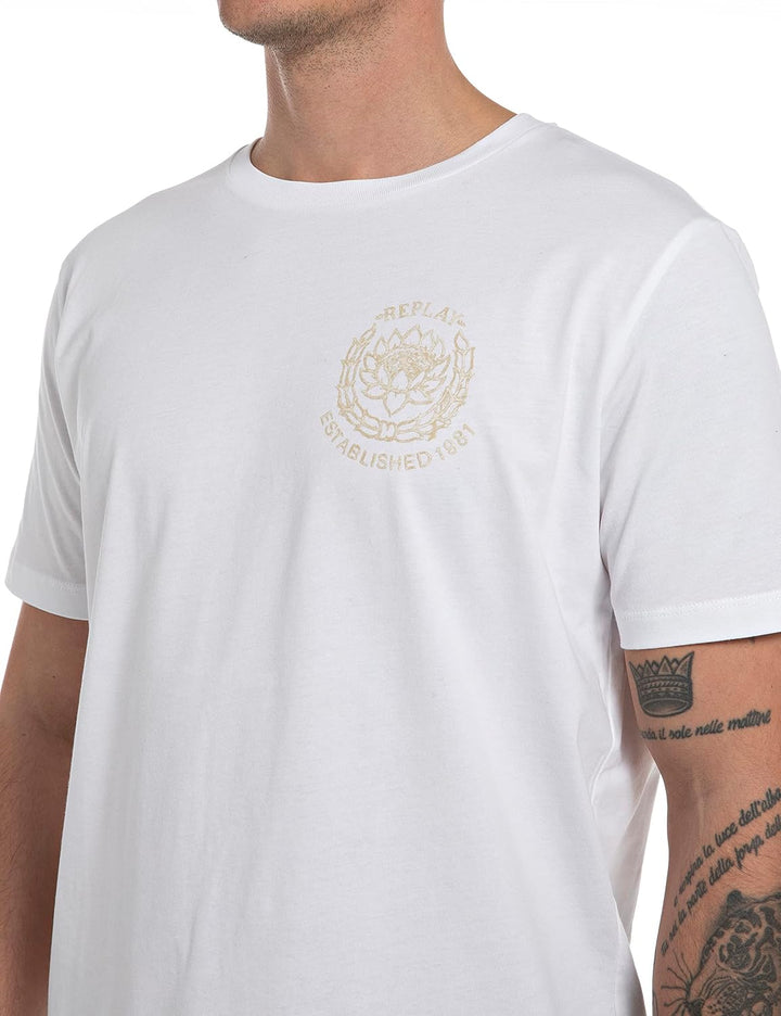 Replay Herren T-Shirt XS Optical White 001, XS Optical White 001