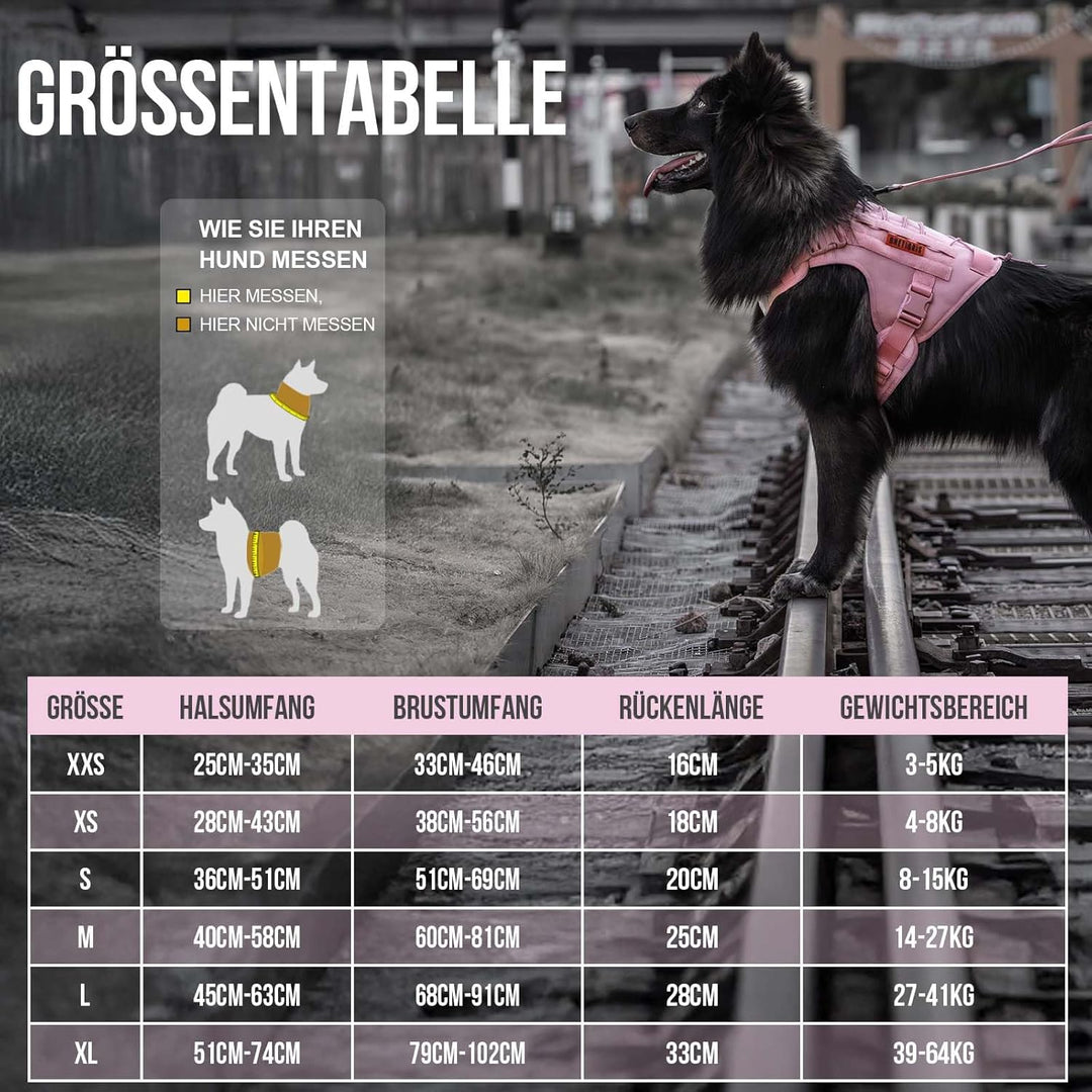 OneTigris Hundegeschirr Kleine Hunde, FIRE Watcher Taktische Geschirr mit Griffe und D-Ring No Pull