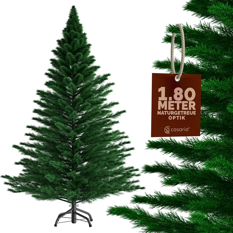 CASARIA® Weihnachtsbaum künstlich 180cm wie echt Edeltanne Spitzguss Metallständer schneller Aufbau