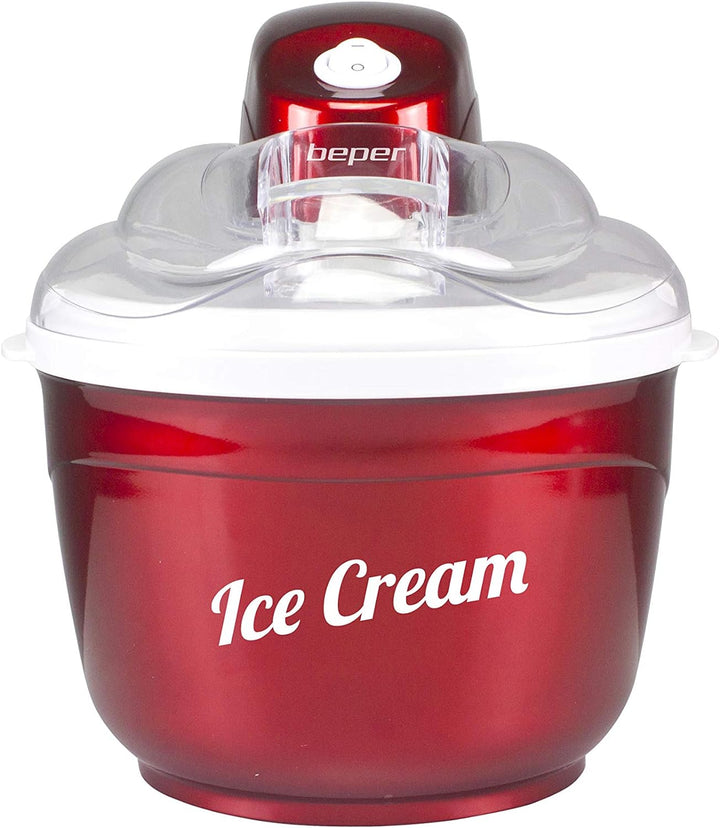 BEPER P102GEL001 Automatische Eismaschine, Aluminium/ABS, 1.5 liters, Rot