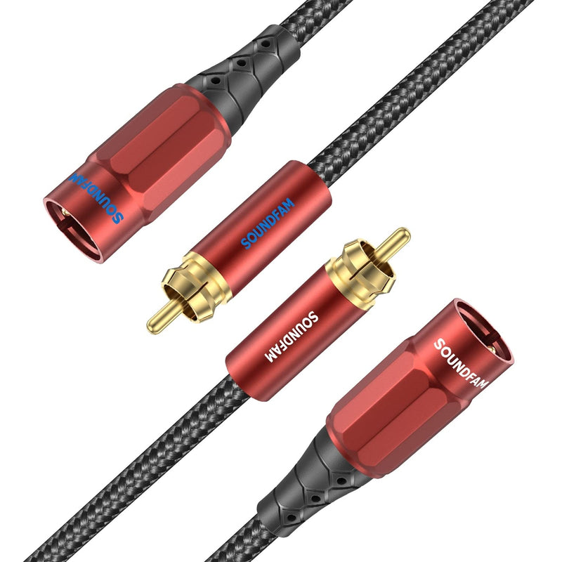 SOUNDFAM Dual Cinch auf XLR Kabel, Premium 2RCA-Stecker auf 2XLR-Stecker Stereo Audio Verbindungs Ka