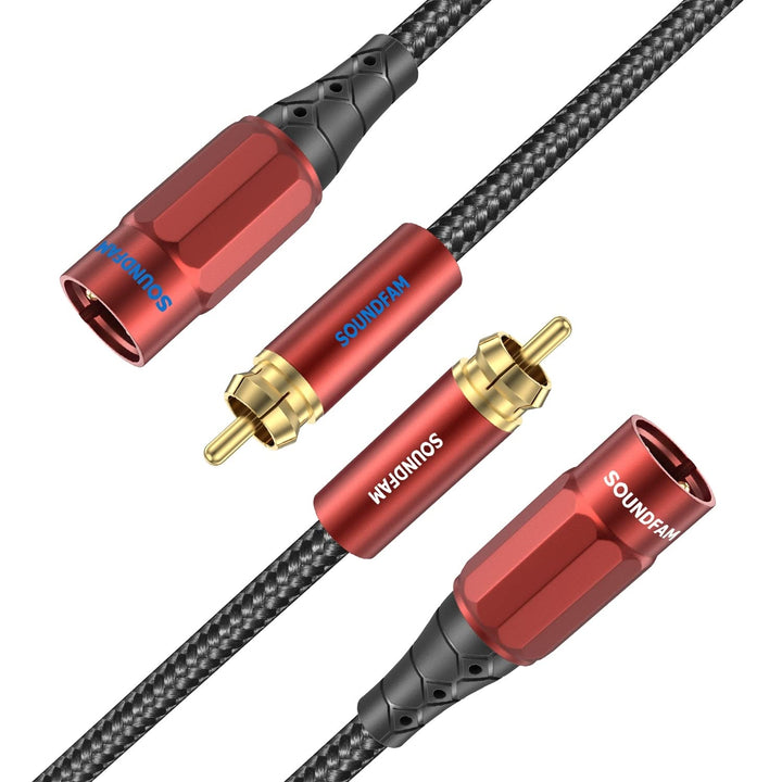 SOUNDFAM Dual Cinch auf XLR Kabel, PREMIUM 2RCA-Stecker auf 2XLR-Stecker Audio Verbindungs Kabel - 1