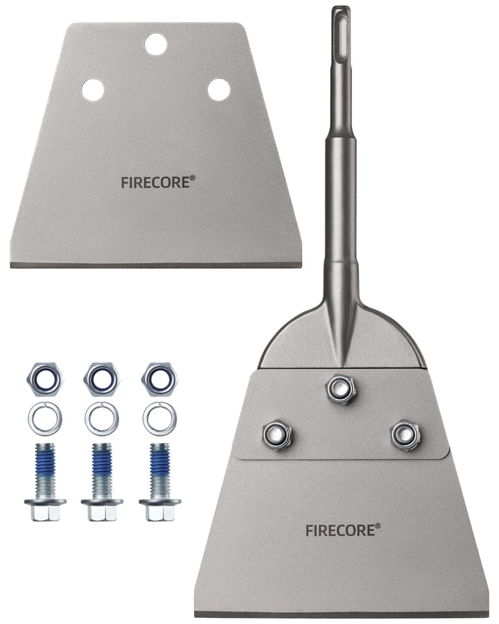 Firecore Spachtelmeissel 270mm×130mm, SDS Plus Spachtelmeissel, SDS Bodenschaber Inklusive Ersatzkli