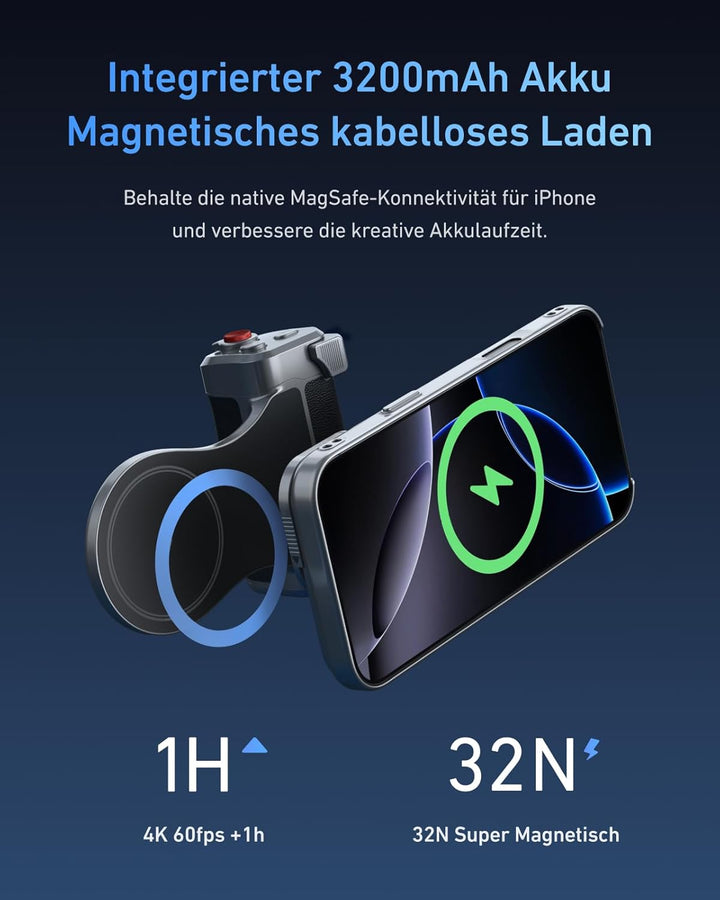 TELESIN Master Grip Kit für iPhone 17 Pro Max, Magnetic Kameragriff für iPhone 17 Pro Max Standard S