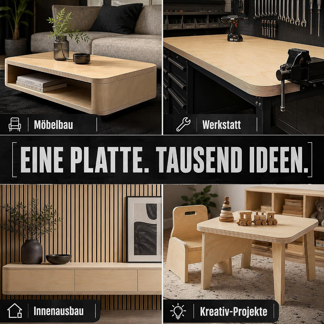 18mm Multiplex Zuschnitt schwarz melaminbeschichtet Länge bis 200cm Multiplexplatten Zuschnitte Ausw