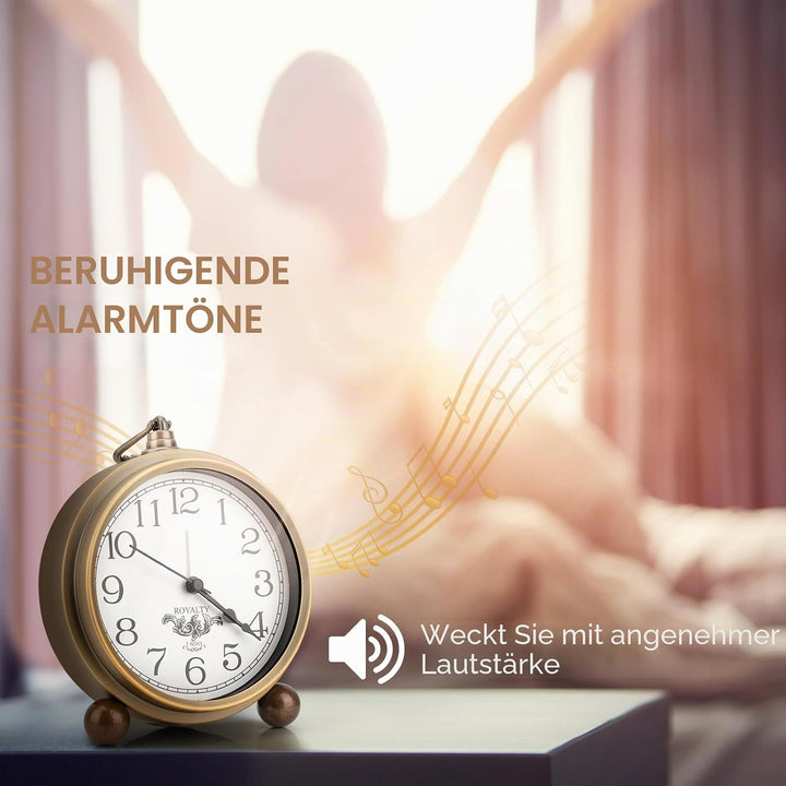 Maxspace Wecker Analog Ohne Ticken,Retro Wecker Batteriebetriebe Laut für Tiefschläfer,Wecker Ohne S