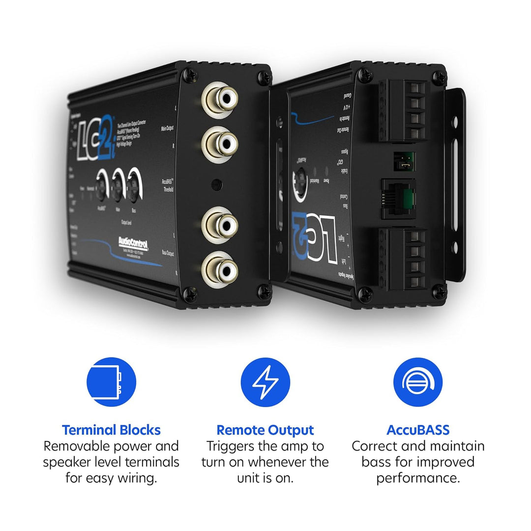 AudioControl LC2i 2-Kanal High-Low-Converter GTO™ AccuBASS® Subwoofer-Steuerung Standardverpackung,
