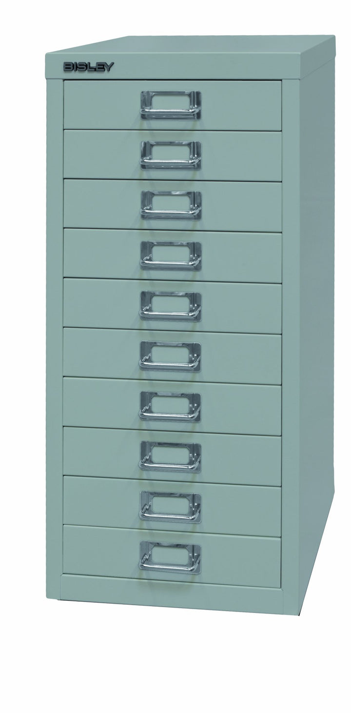BISLEY MultiDrawer, 29er Serie, DIN A4, 10 Schubladen, Metall, 645 Lichtgrau, 38 x 27.9 x 59 cm