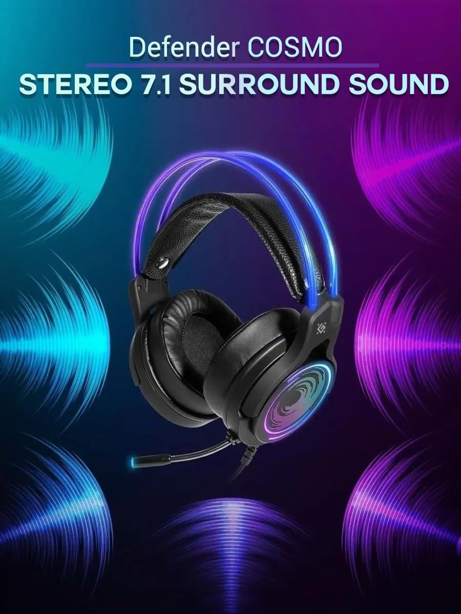 Defender® Gaming Headset, 7.1 Surround Sound, Gaming Kopfhörer PC mit Kabel für PS4, Laptop, Over-Ea