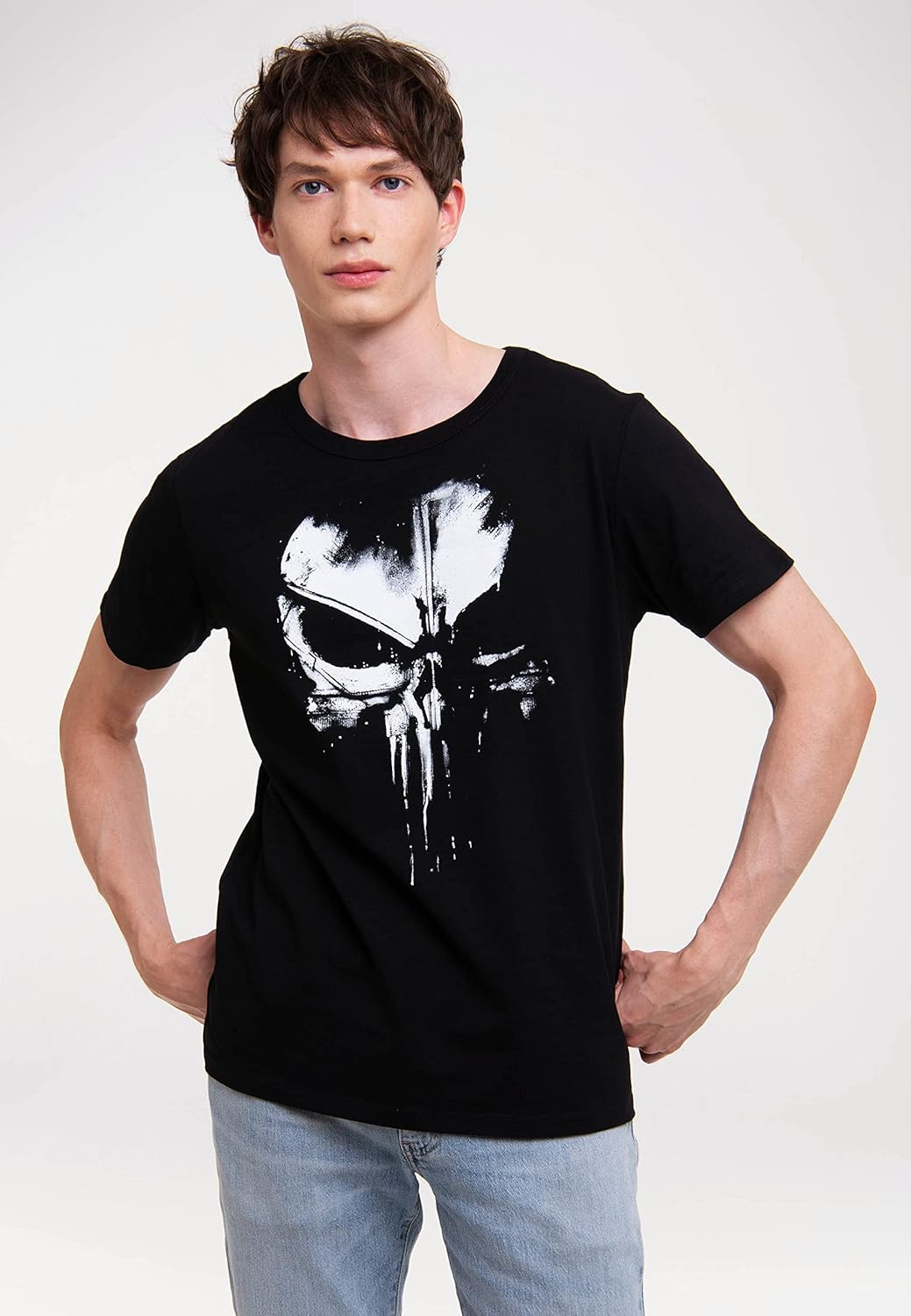 Logoshirt® Marvel Comics I Punisher Logo I Techno Skull I T-Shirt Print I Damen &amp; Herren I kurzärmli