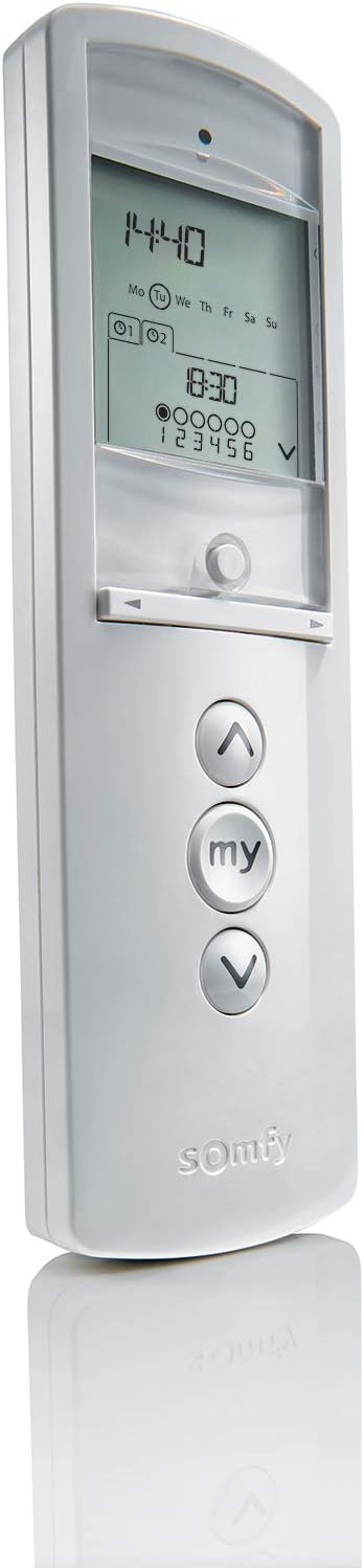 Somfy 2401101 – Fernbedienung Telis 6 Chronis RTS Pure | mit Zeitprogrammierung | LCD-Display