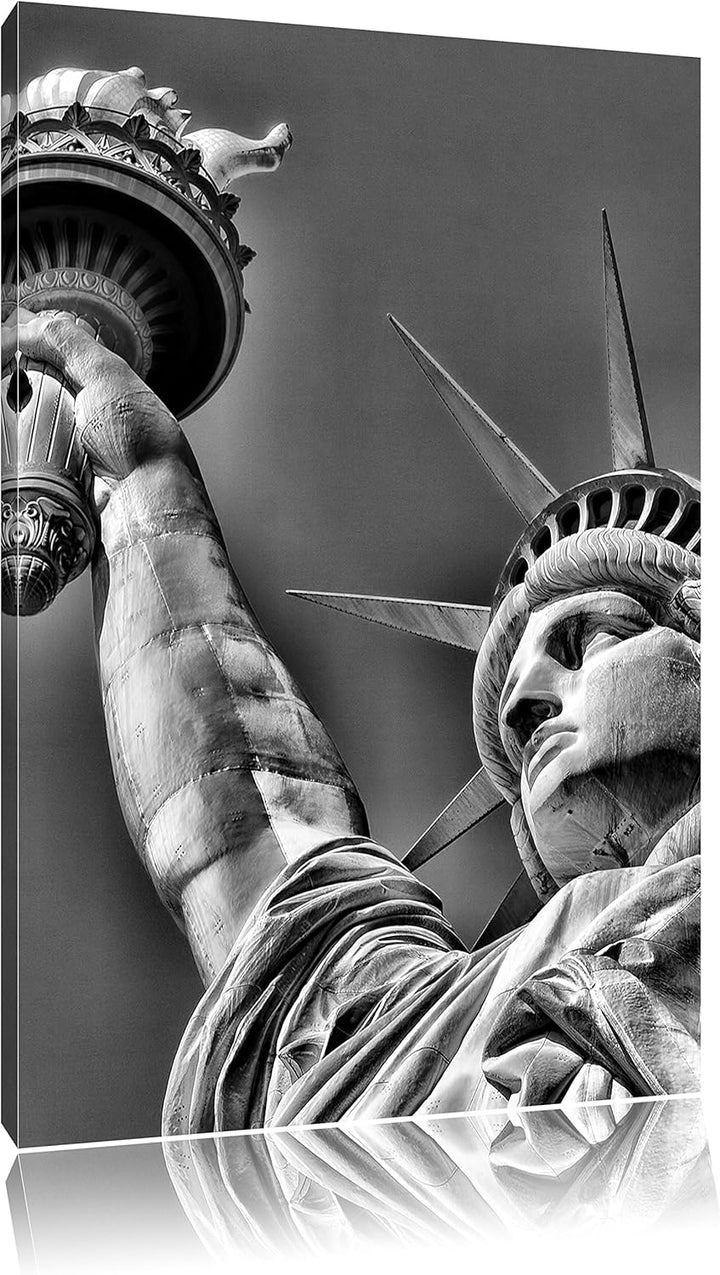 Pixxprint Freiheitsstatue in New York als Leinwandbild/Grösse: 100x70 cm/Wandbild/Kunstdruck/fertig