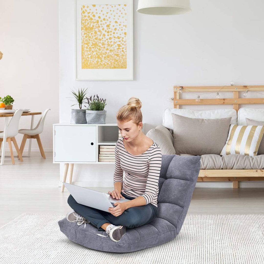 GOPLUS Bodenstuhl, Bodensofa mit Rückenlehne, Bodensessel mit Schlaffunktion, Floor Chair, Lazy Sofa