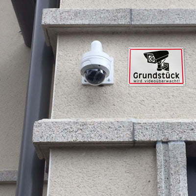 4 Stück Achtung Videoüberwachung Schild 20 * 30cm Videoüberwachung - Warnschild - Hinweisschild für