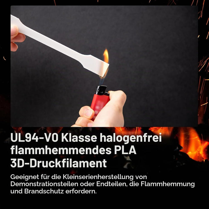 kexcelled PLA FR Flame Retardant Schwarz Filament UL94-V0 Grade Halogen-freies Flammhemmendes 3D Dru