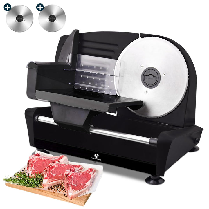 Fleau Kitchen Profi-Fleischschneider – inklusive 2x Edelstahl-Schneidmesser – Stärke verstellbar – m