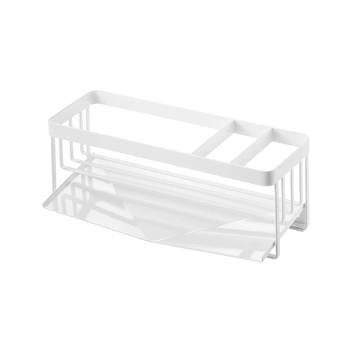 YAMAZAKI 5016 Tower Abtropfgestell für Schwämme und Seifenspender, weiss, Stahl, Minimalistisches De