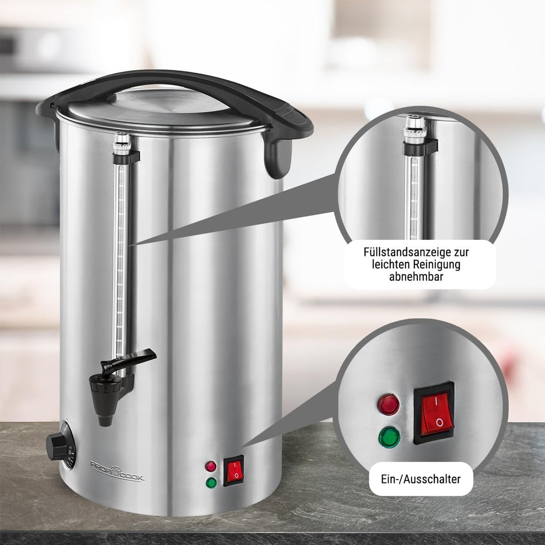 ProfiCook PC-HGA 1196 Heissgetränkeautomat, zum Erhitzen und Warmhalten von z.B. Glühwein/Kaffee/Tee