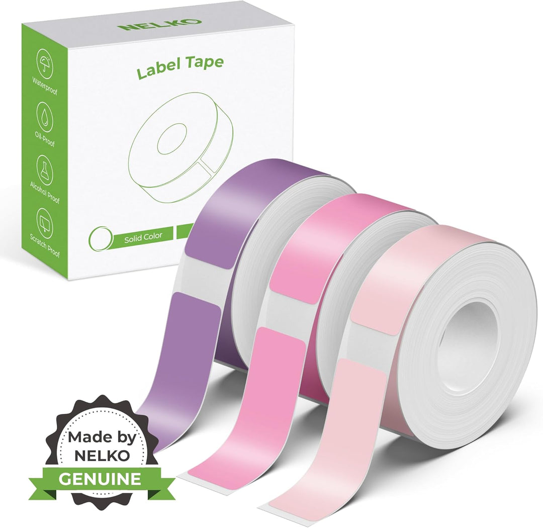 NELKO Original P21 Etikettenband-Ersatz, adaptiertes Etikettendruckpapier, 14 x 40 mm, Standard-lami