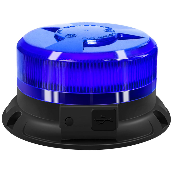 AnTom blaulicht akku rundumleuchte led 9 Blitzmuster 12V 24V Warnleuchte led magnet mit Autoladekabe