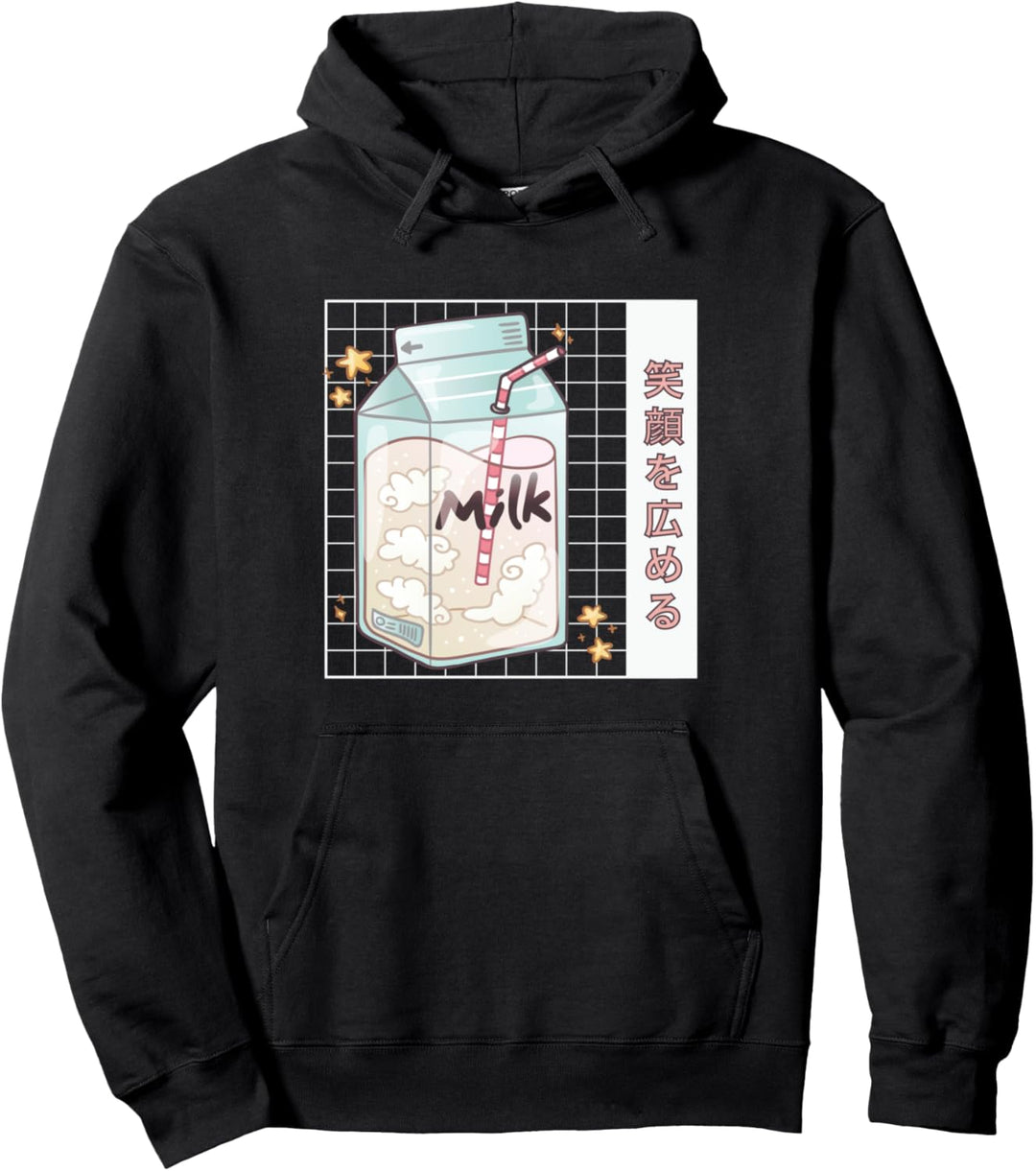 Japanische Vaporwave 80S 90S Anime Kawaii Milch Pack Mädchen Pullover Hoodie