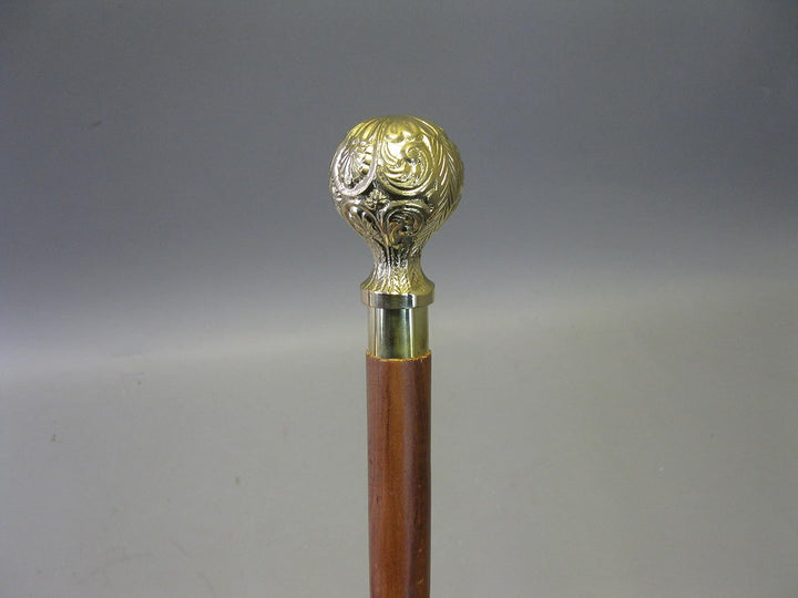 Gehstock Spazierstock Wanderstock Edelholz Messing Knauf Kapitänsstock 95cm M42 Walking Stick