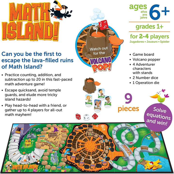 Learning Resources Maths Island Addition & Subtraktion Spiel, Lernspiele, Mathe-Spiele für 6-Jährige