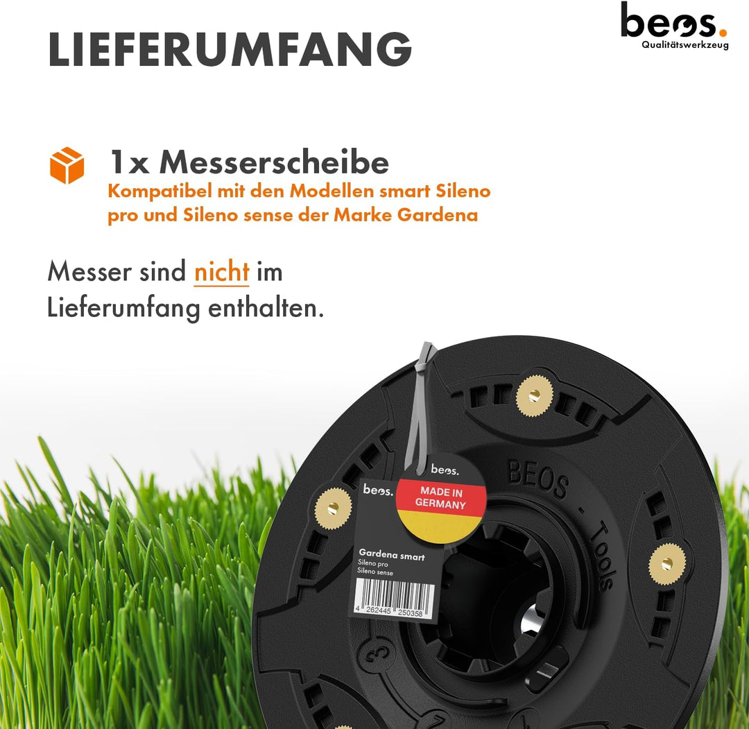 BEOS Premium Mähroboter Tuning Messerscheibe - Für Gardena smart Sileno pro & Sense - Messerteller f