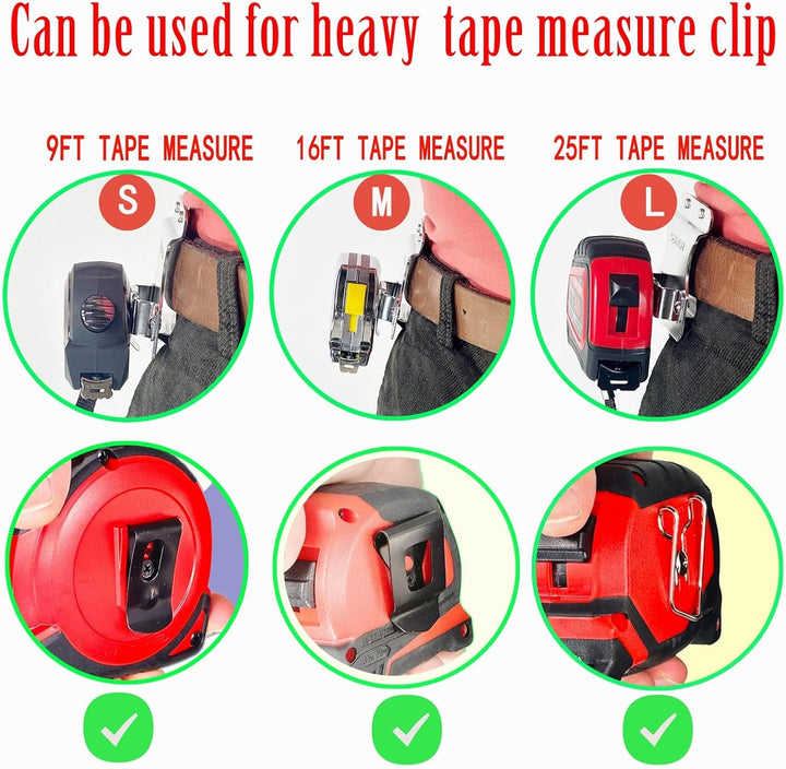 Gürtelclip-Halter, Edelstahl-Gürtelclip, Magnetwerkzeug Tape Hoster Silber, Tape Hoster Silber