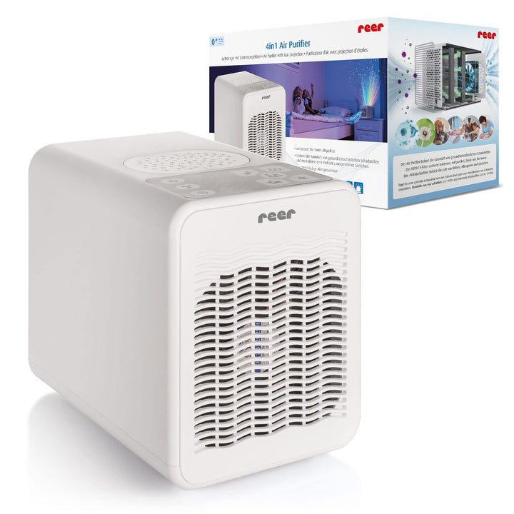 reer 4in1 Air Purifier, Luftreiniger mit HEPA und Aktivkohle Filter mit beruhigendem Nachtlicht, Ste