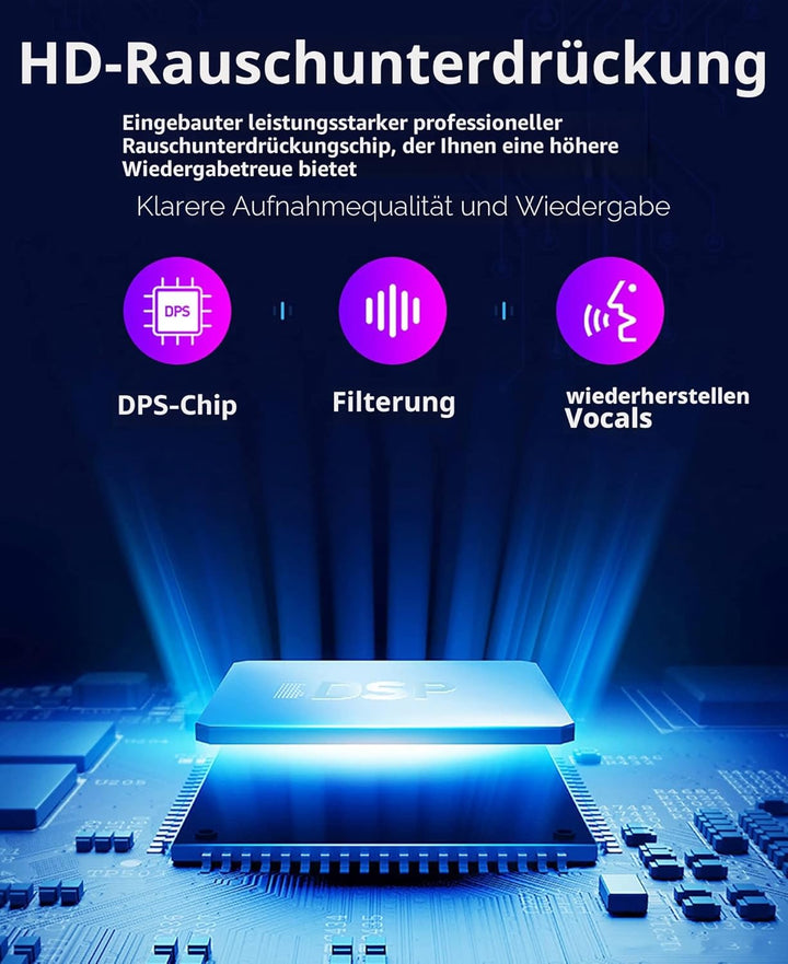 Mini-Diktiergerät in Anhängerform, professionell, digital, aktiviert, 60 Stunden Standby-Zeit, USB-S