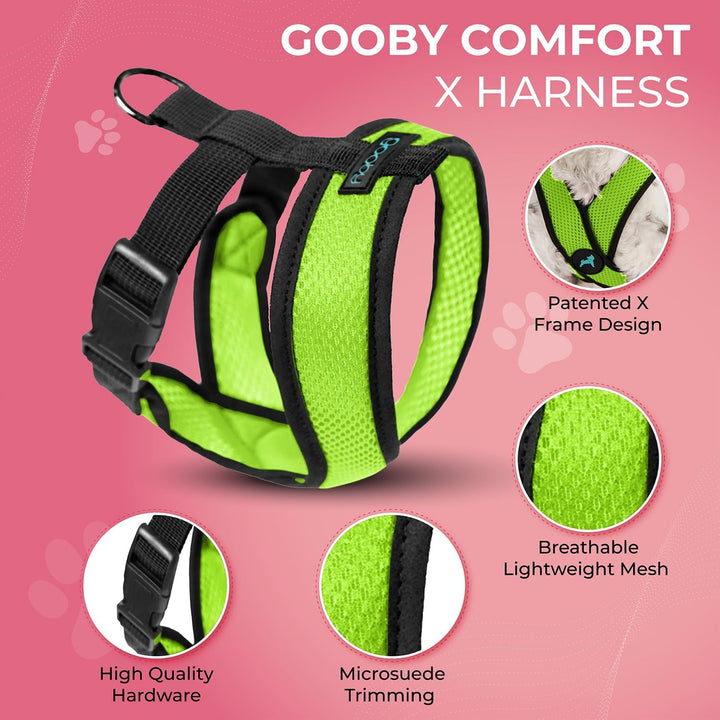 Gooby - Comfort X Kopf-in-Geschirr, erstickungsfreies kleines Hundegeschirr mit Mikro-Wildlederbesat