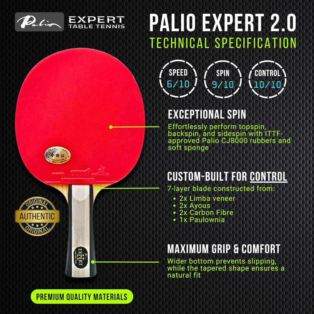 Palio Expert 2.0 Tischtennisschläger Mit Hülle