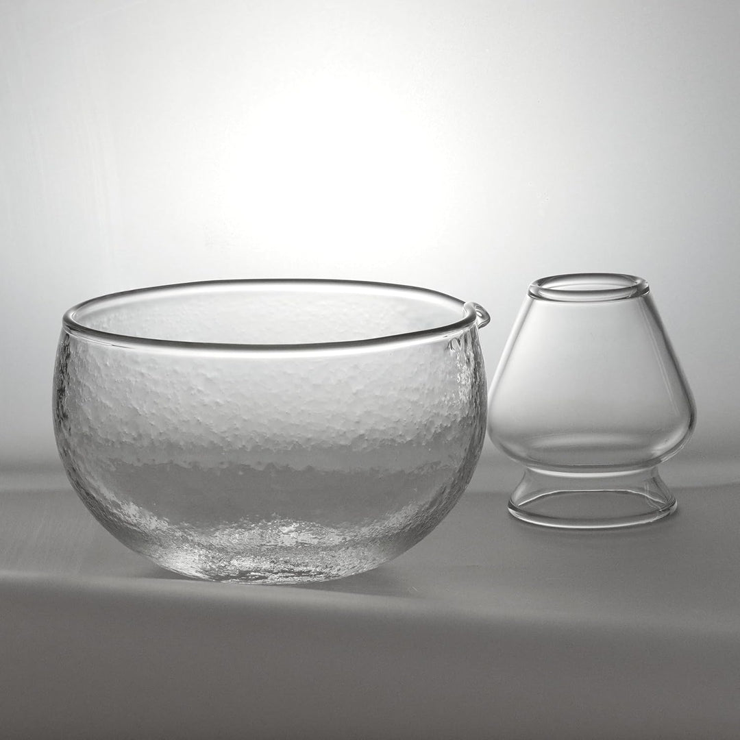 Matcha Set hat 8 Teile, Zeremonielles Matcha Tee Set, Glas Matcha Schale und handgemachter Matcha Sc