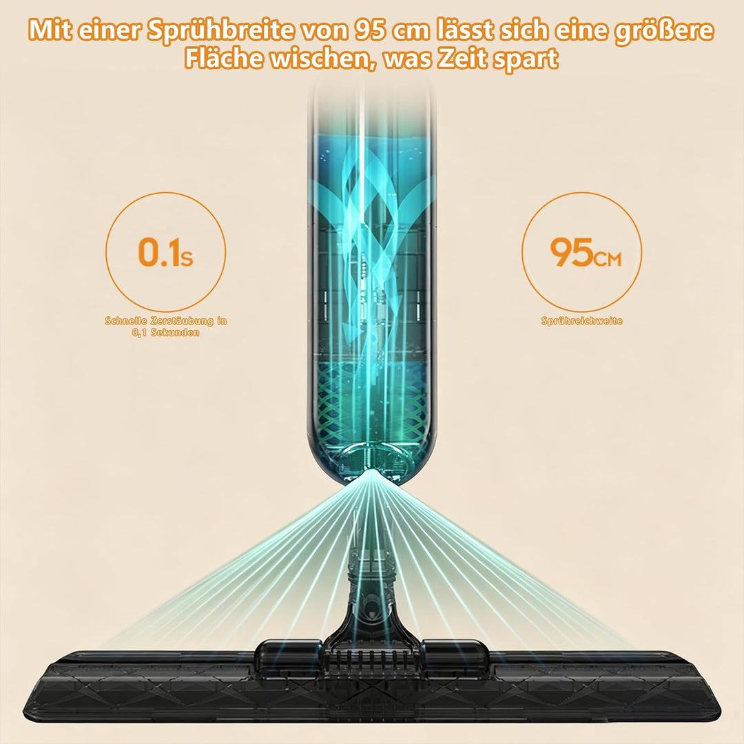 Wischmopp mit Sprühfunktion, 360° drehbarer Bodenwischer Set | Leichter Mop mit feinem Sprühnebel Wa